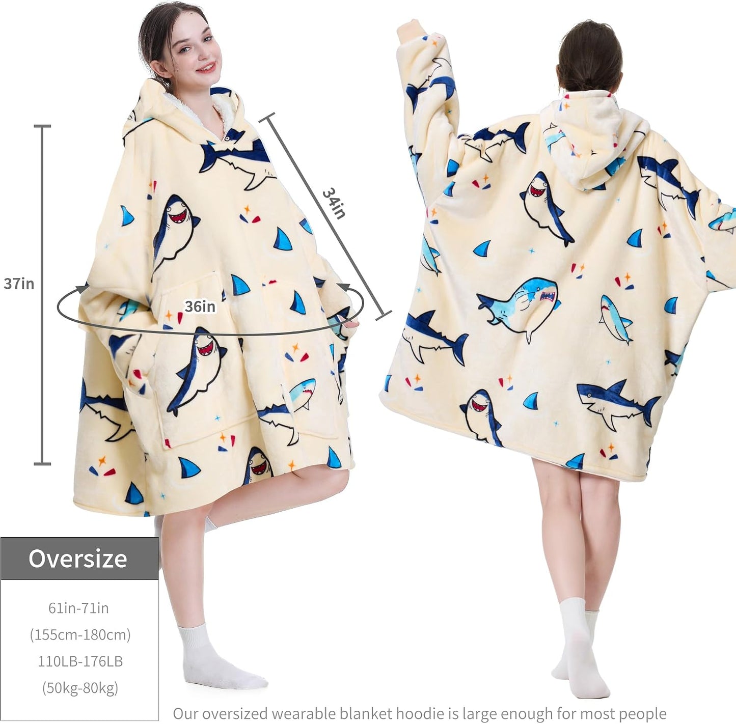Aemicion Strawberry Blanket Hoodie,Oversized Sherpa Wearable Hooded Blanket,Warm Cozy Sweatshirt Gifts for Women Girls Adult