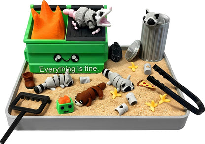 Dumpster Fire Zen Garden for Desk, Funny Coworkers Office Accessory Gifts