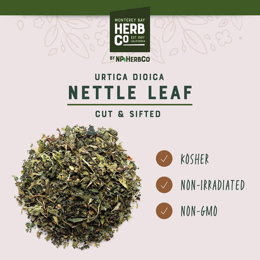 Nettle Leaf Cut & Sifted, by Herb Co, Premium Dried Urtica dioica for Herbal Teas, Cooking, Natural Skincare, and Crafting Uses, 1/4 lb