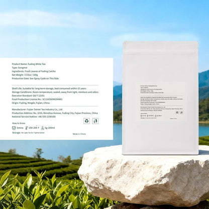 Taimei Teatime Gongmei Pyramid White Tea Bags Loose Leaf Bags 35 ct, 3.53oz