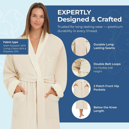 MONARCH Unisex Terry Lined Microfiber Hotel Robe