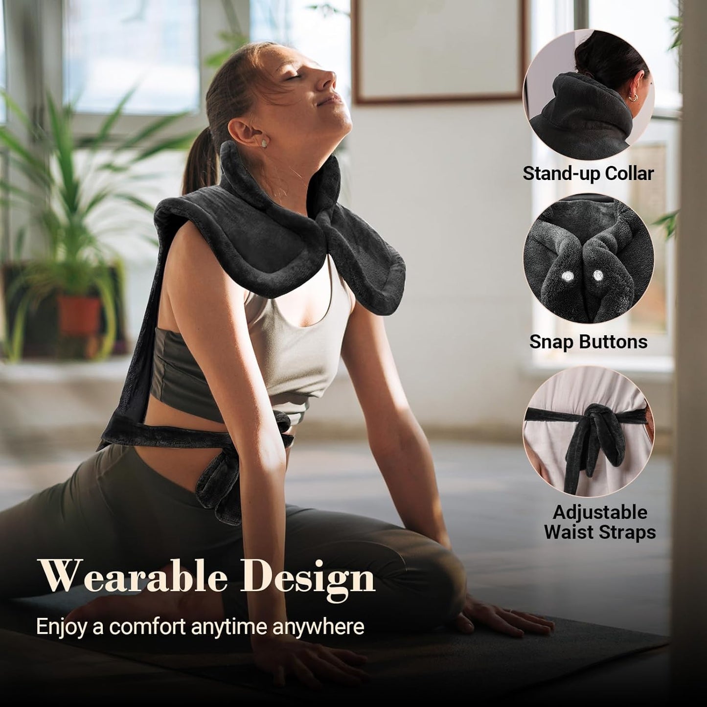 COMFIER Large Heating Pad for Back, FSA Eligible HSA Heating Pad for Neck and Shoulders and Back, Heated Neck Wrap, 3 Heat Levels & 90-Mins Auto Shut Off, Fathers Day Dad Gifts for Men Husband