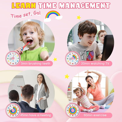 HIPPIH Visual Timer for Kids, 60-Min Silent Sound Rainbow Countdown Timer