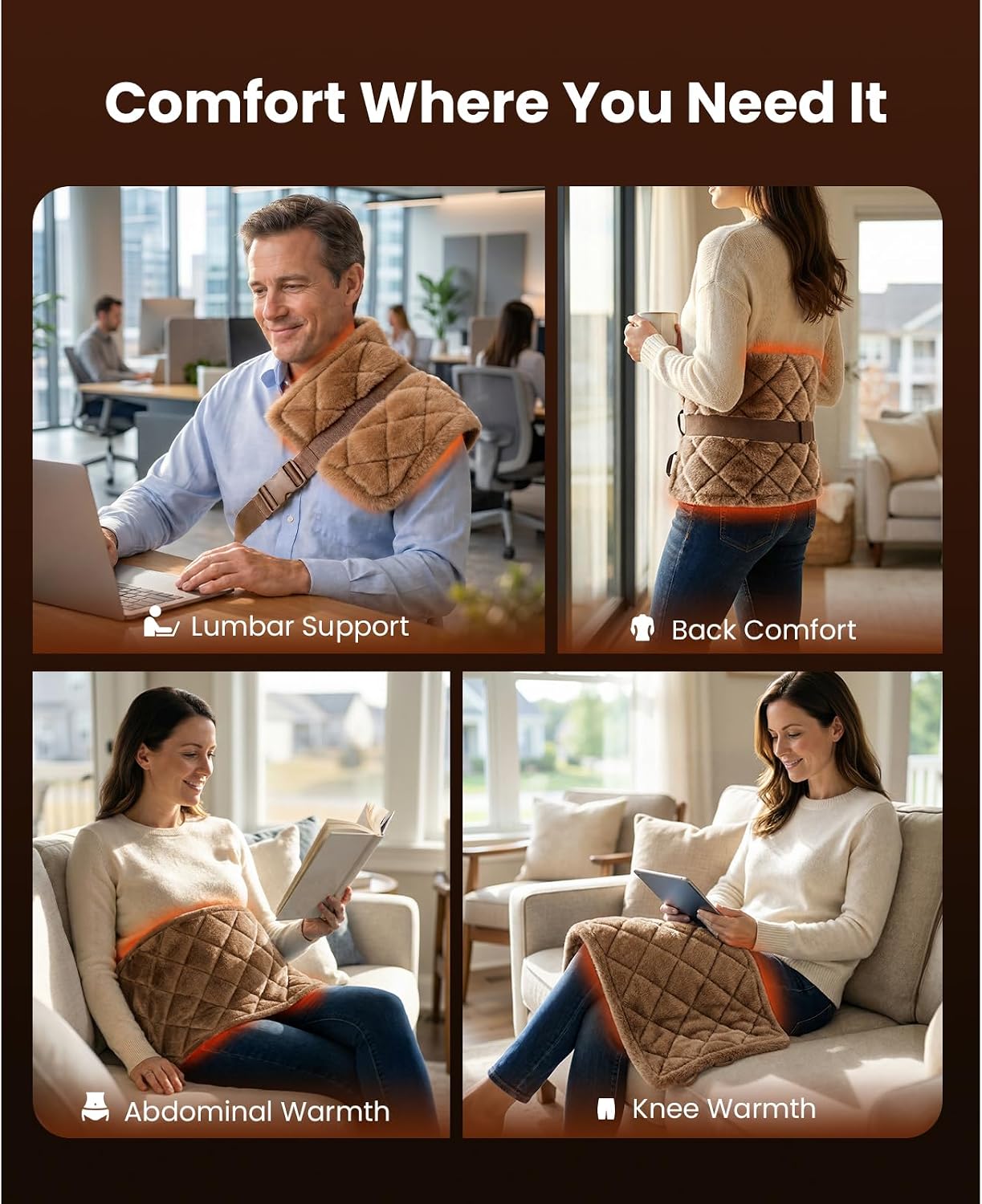 BOB AND BRAD TheraHeat Far Infrared Weighted Heating Pad for Back, Shoulder