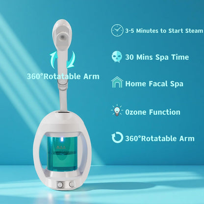 Facial Steamer, Nano Ionic Face Steamer for Facial Deep Cleaning, Pink Hair Steamer Facial Steamer Professional, Facial Steamers for Home Facial Spa.