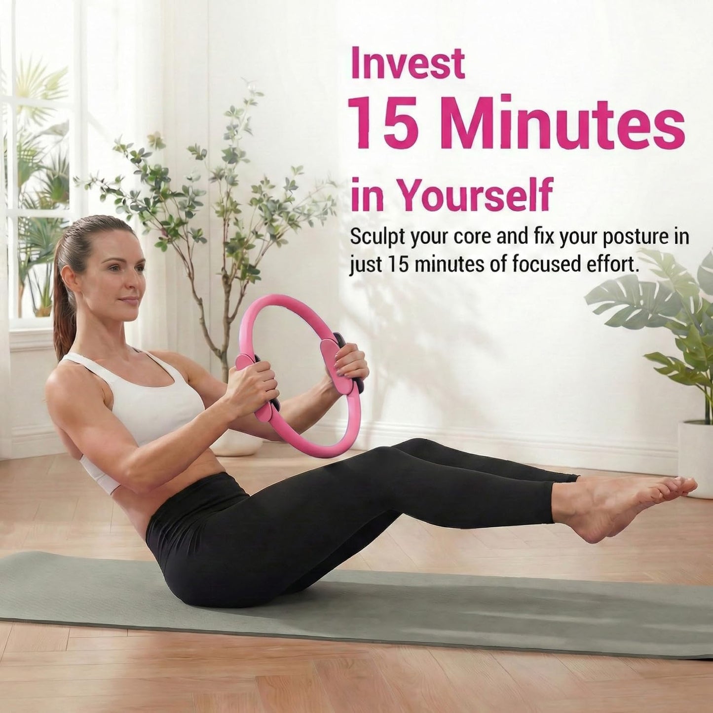 At Home Pilates Kit for Women, Home Workout Pilates Equipment Set with Pilates Ring, Ball, Pedal Resistance Band, Resistance Bands, Yoga Strap, Bag, Pilates Essentials Kit for Starter, Beginners