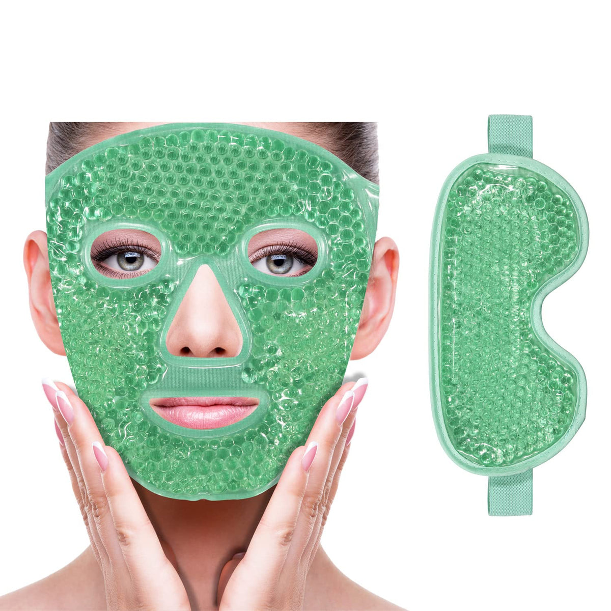 ZNÖCUETÖD Cold Face Ice Mask Facial Ice Pack, Hot Cold Compress for Face