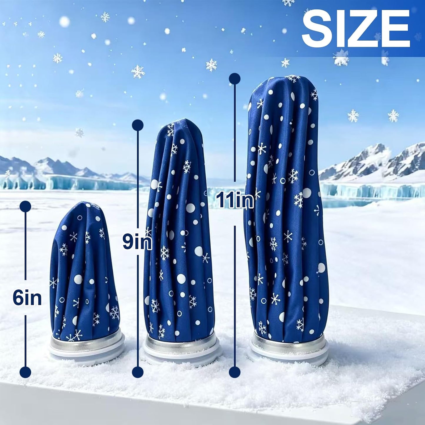 Reusable Ice Pack for Injuries & Pain Relief, 9 Inch Snowflake Design Hot & Cold Therapy Pack, Leak-Proof Ice Bag for Muscle, Joint Pain & Swelling, First Aid, Sports & Home Use
