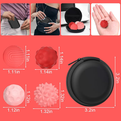 BUSOHA Silicone Fidget Balls - 4 Pack Fidget Toys Adults Sensory Toys Stress Balls for Adults Teens Gifts for Calming,Autism and ADHD Office