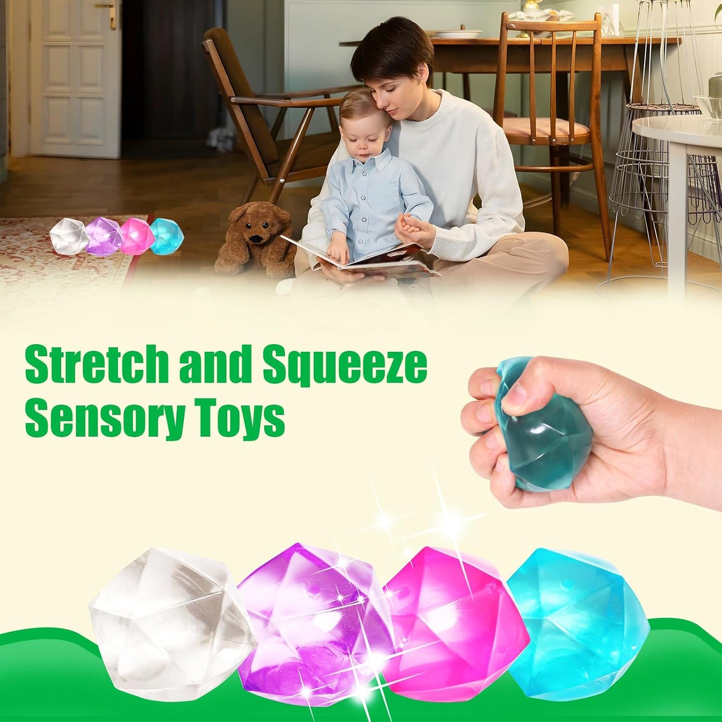3pack Stress Cube Squishy Stress Balls for Adults Kids Fidget Toy for Your Best Mellow and Chill -Ice Cubes-Square Shape with Filling in Pink Purple Blue (3pcs Cube )