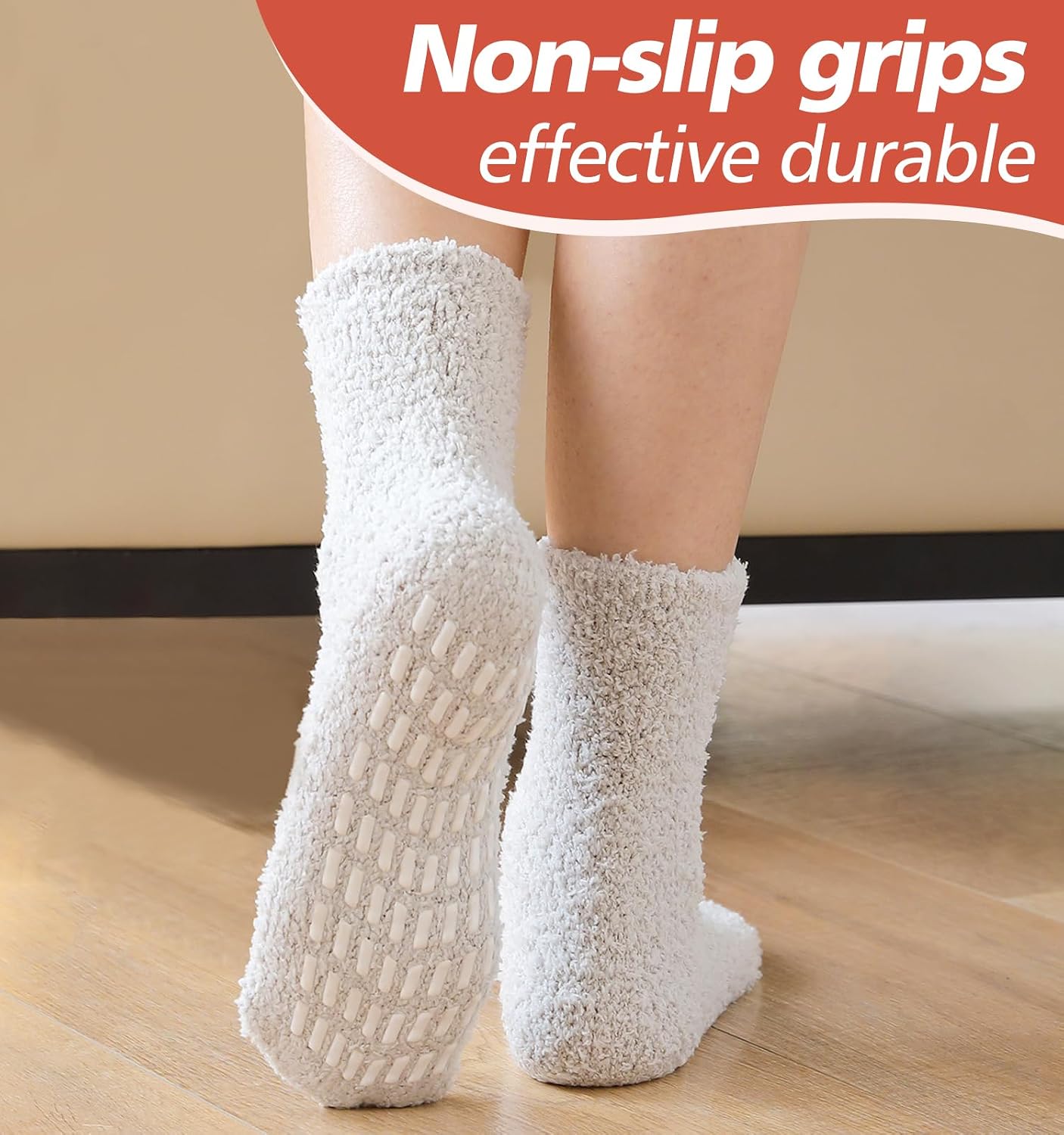Slipper Socks for Women Men Grip Hospital Socks with Grips Fuzzy Non Slip Warm Womens Gifts