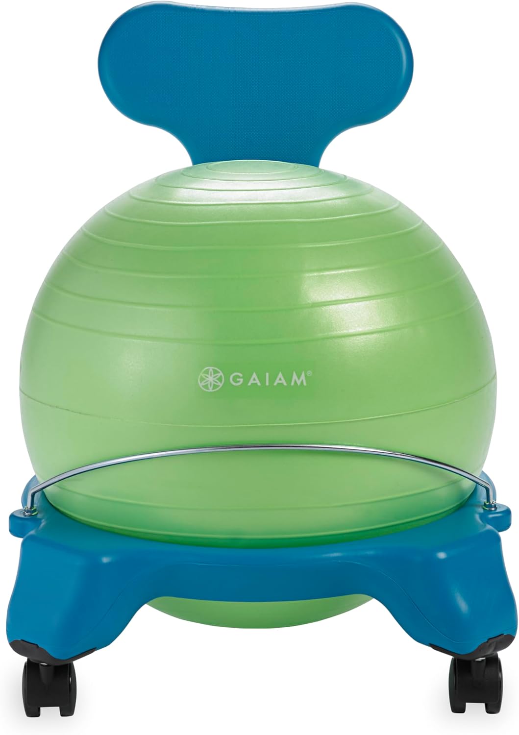 Gaiam Classic Balance Ball Chair – Ergonomic Stability Chair for Desk & Office | Yoga Ball Seat with Base, Air Pump, & Exercise Guide | Improves Posture & Core Strength (300 lb Capacity)