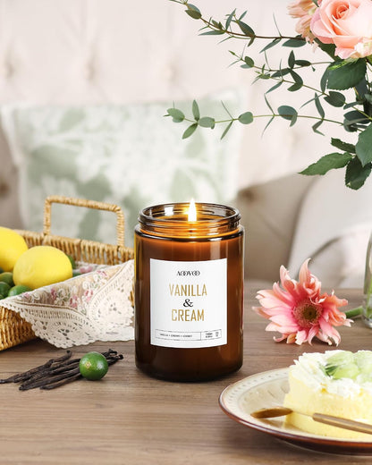 AOOVOO Coconut Vanilla Candles - 9 oz Scented Candles, Aromatherapy Candle, Soy Candle for Home Scented
