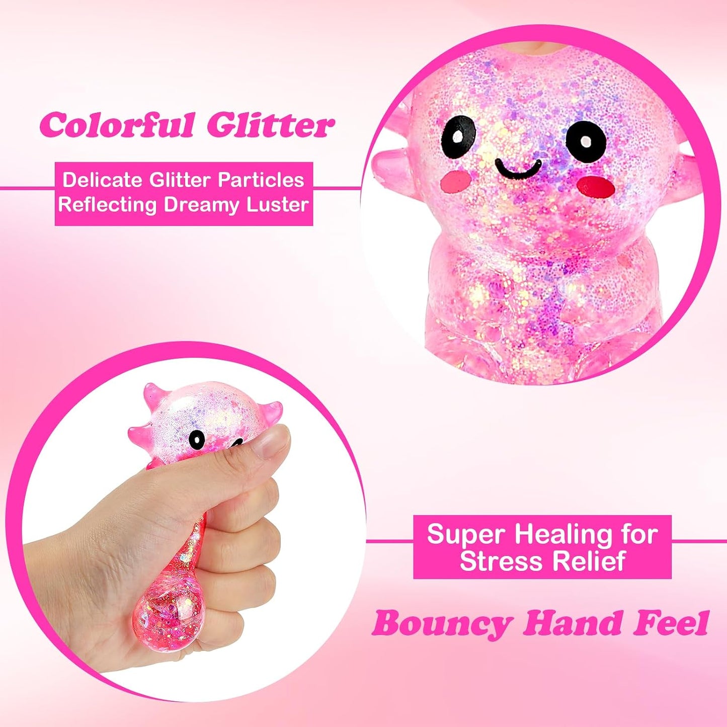 Axolotl Stress Balls for Adults, Squishy Axolotl Figurines Sensory Ball