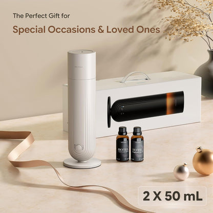 Airversa U1 Smart Tower Waterless Diffuser Starter Kit for Room, Black | 2x50ml Hotel Scent Fragrance Oil, Up to 1200 sq ft, App Control, Cold Air, 120mL, DC-12V/1A, Scent Air Machine, U1kit-2X50