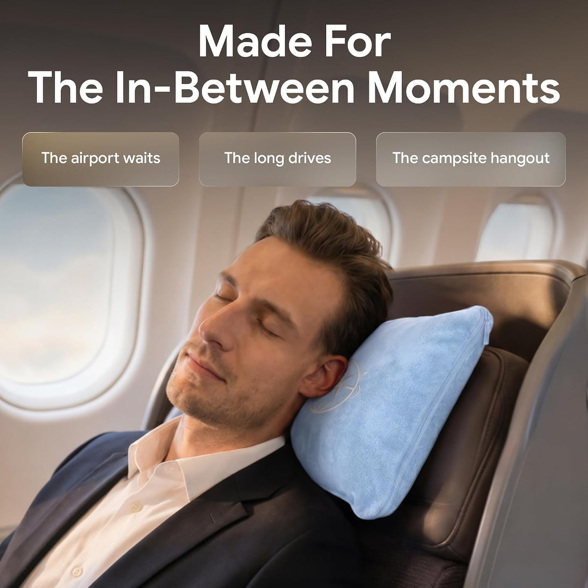 2-in-1 Travel Blanket and Pillow – Lightweight, Compact, Ultra Soft, Machine Washable – Handle, Luggage Sleeve, Backpack Clip – for Travel Airplane, Car, Office (Gray)