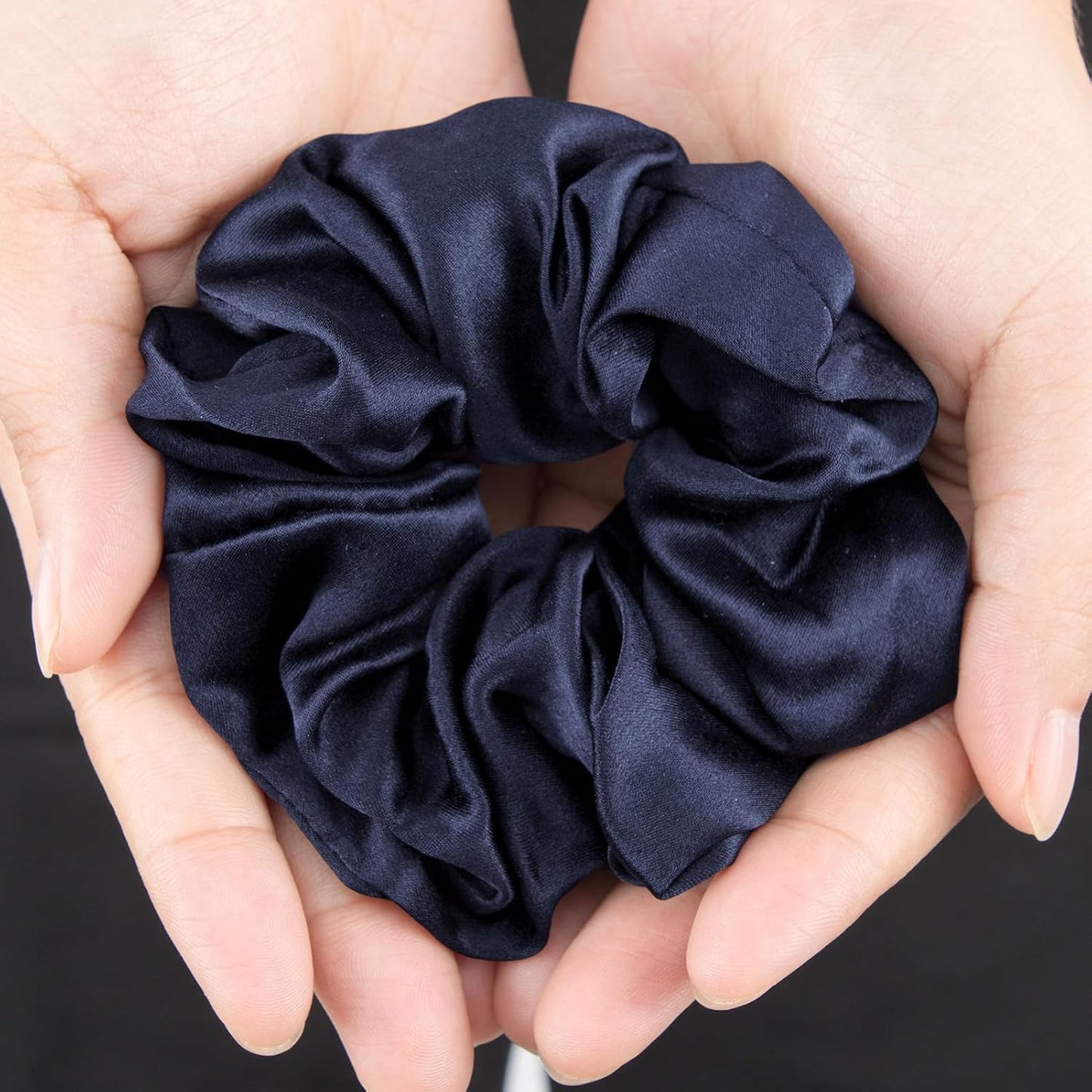 LILYSILK Silk Hair Scrunchies / Ties for Frizz & Breakage Prevention, 100% Mulberry, No Damage, Elastic ponytail Holders, 1Pc, Coffee - Colors A