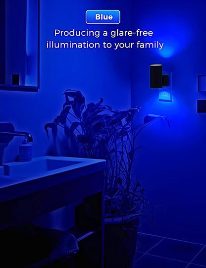 L LOHAS LED Night Light, Amber Nightlight, Dimmable Night Light, Light Sensor, Yellow Nightlight, 0-100LM, Sleep Light for Kids, Soft & Warm Light for Bedroom, Bathroom, 2 Pack