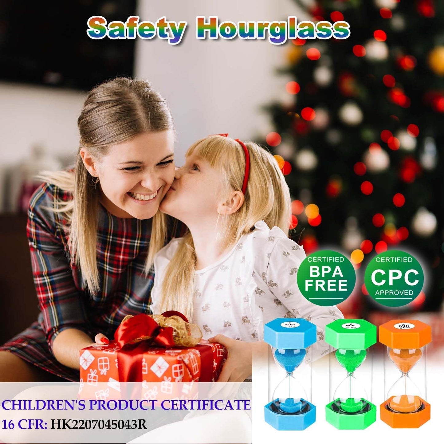 Sand Timers for Kids, 1/2/3/5/10/30 Minutes Acrylic Hourglass Sand Clock, Colorful Plastic Sand Watch Hour Glass Sandglass for Classroom, Games, Kitchen (Pack of 6)