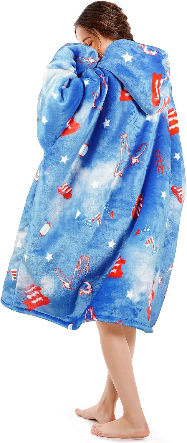 Narecte Cozy Oversized Blanket Hoodie Wearable Blanket Adults Soft Hooded Blanket Hoodie Birthday Gifts for Women Christmas - Colors A