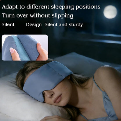 Weighted Sleep Mask for Side Sleepers, 100% Blackout Eye Mask for Sleeping with Adjustable Strap, Dual-Sided Cooling Silk & Warm Cotton Blindfold, Zero Pressure Eye Cover for Travel, Nap & Yoga