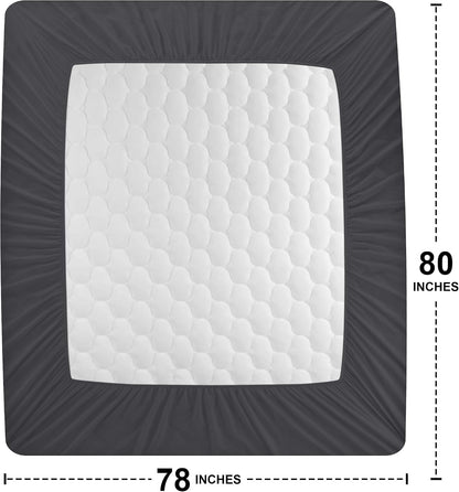 Utopia Bedding Waterproof Mattress Protector, Queen Mattress Pad, Noiseless Quilted Fitted Cover with Deep Pocket Stretches up to 16 Inches (White)
