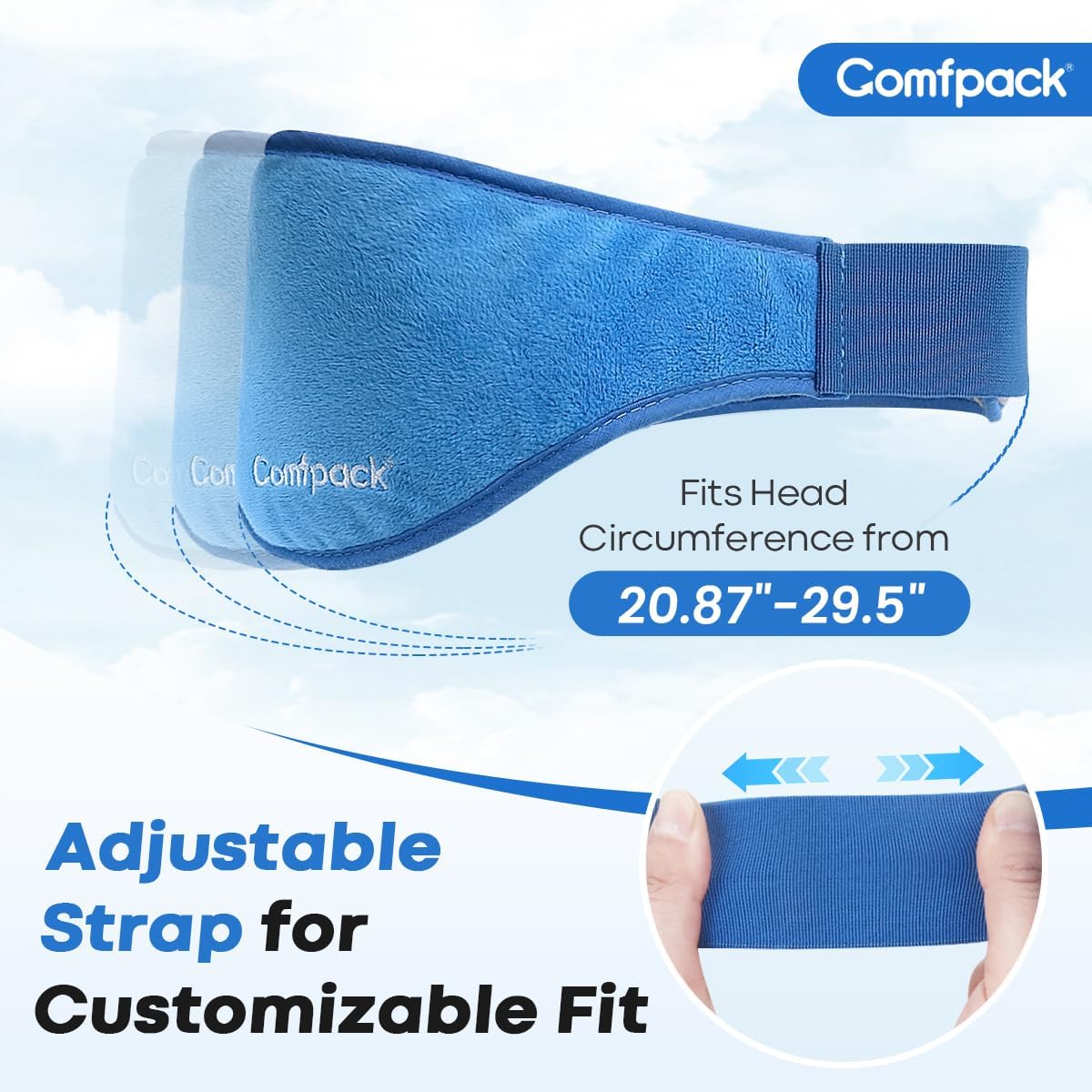 Comfpack Warm Compress for Eyes - Removable Microwavable Eye Mask with Moist Heat for Dry Eyes, Blepharitis & MGD, Chalazion, Remove Styes, Sinus Relief, Eye Heating Pad, Gift for Women Men