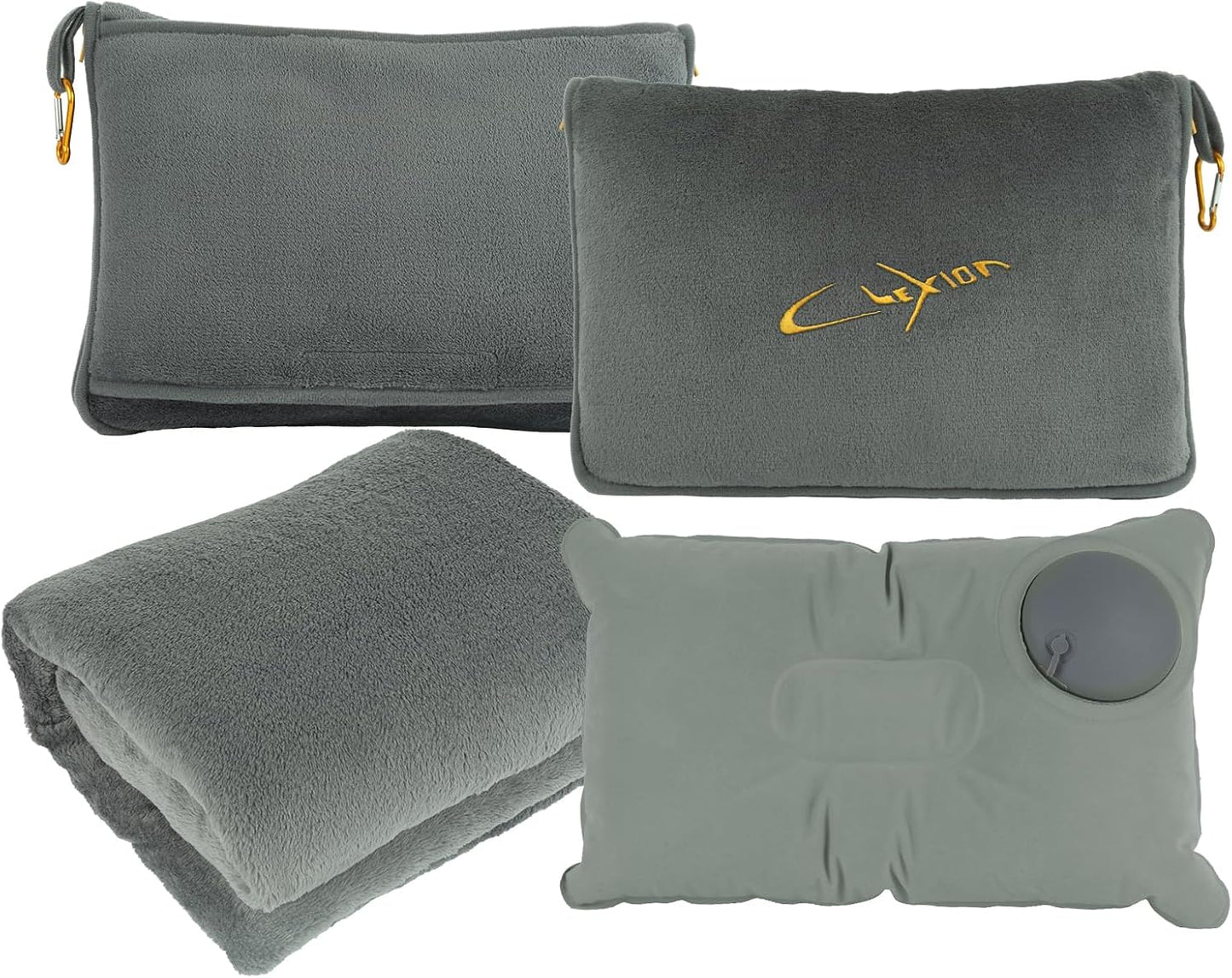 Compact Travel Blanket for Airplane, Premium Soft 2-in-1 Blanket with Pillowcase and Carry Bag, Lightweight Travel Essentials with Luggage Sleeve and Backpack Clip, Mint Green