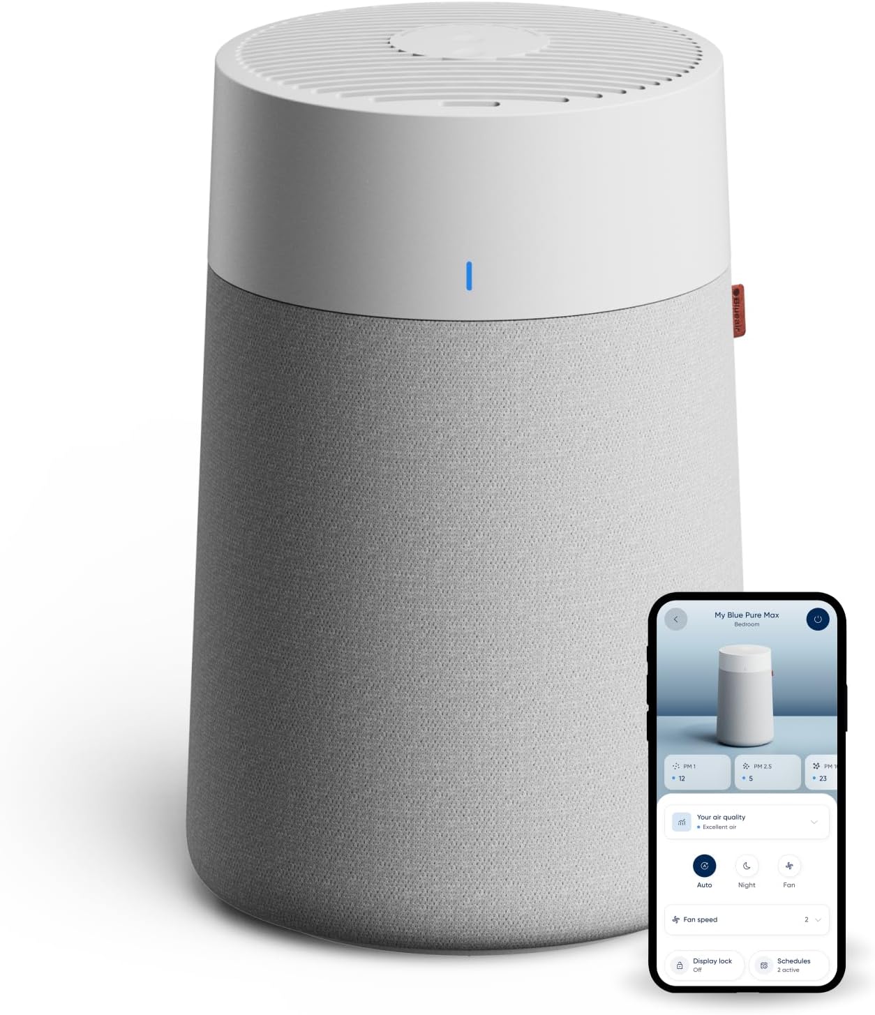 BLUEAIR Air Purifier for Home HEPA Air Purifiers for Pets, Allergies, Dust, Nursery, Office HEPASilent Techonolgy Air Cleaner for Small Rooms 432 sq ft coverage - Blue Pure 511
