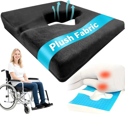 Gel Wheelchair Seat Cushion,Bed Sore Cushions for Butt,Gel Cushion for Pressure Relief,Donut Pillow for Tailbone Pain Relief,Sciatica,Coccyx,hemorrhoid Pillow,Cushion for Office Chair(Blue)