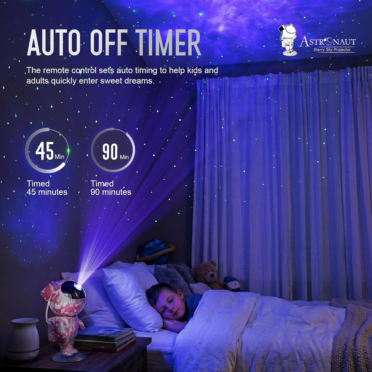Star Projector Galaxy Night Light - Astronaut Space Projector, Starry Nebula Ceiling LED Lamp with Timer and Remote, Kids Room Decor Aesthetic, for Christmas & Birthdays