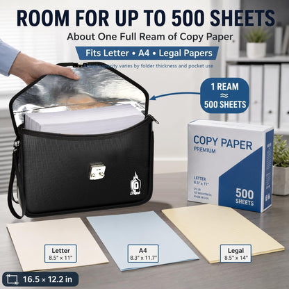 6400°F Fireproof Document Bag with Lock, UL94 VTM-1 Certified