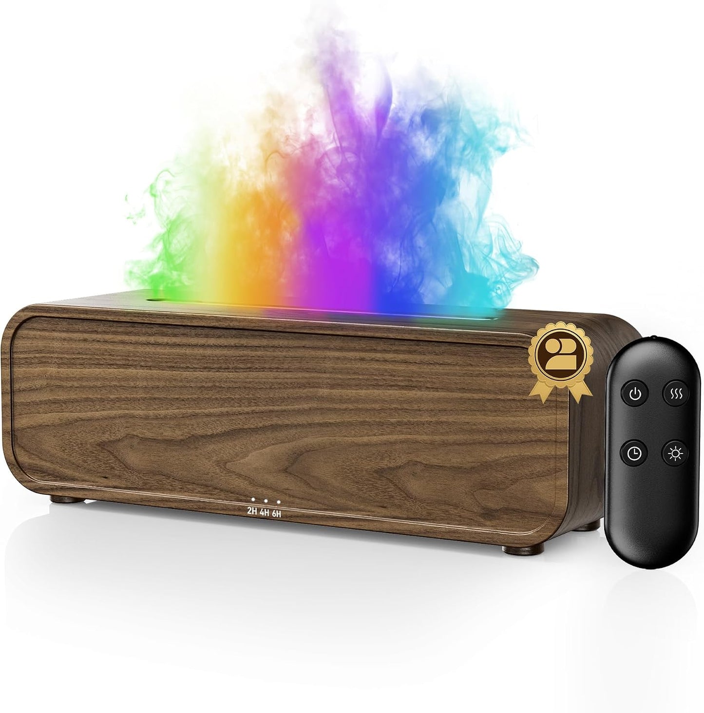 TMEHM Fireplace Flame Air Diffuser Humidifier,7 Colors Aromatherapy Essential Oil Diffuser,Ultrasonic Aroma Humidifier with Timer for Home,Bedroom,Office,Yoga (Black)
