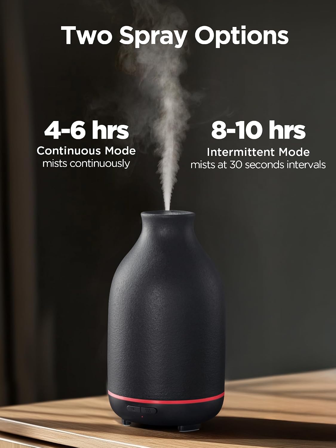 InnoGear Aromatherapy Diffuser, 150ml Ceramic Diffuser Mother's Gift Ultrasonic Humidifier Cool Mist Essential Oil Diffusers for Home Air Diffuser with 2 Mist Modes Waterless Auto Off, White
