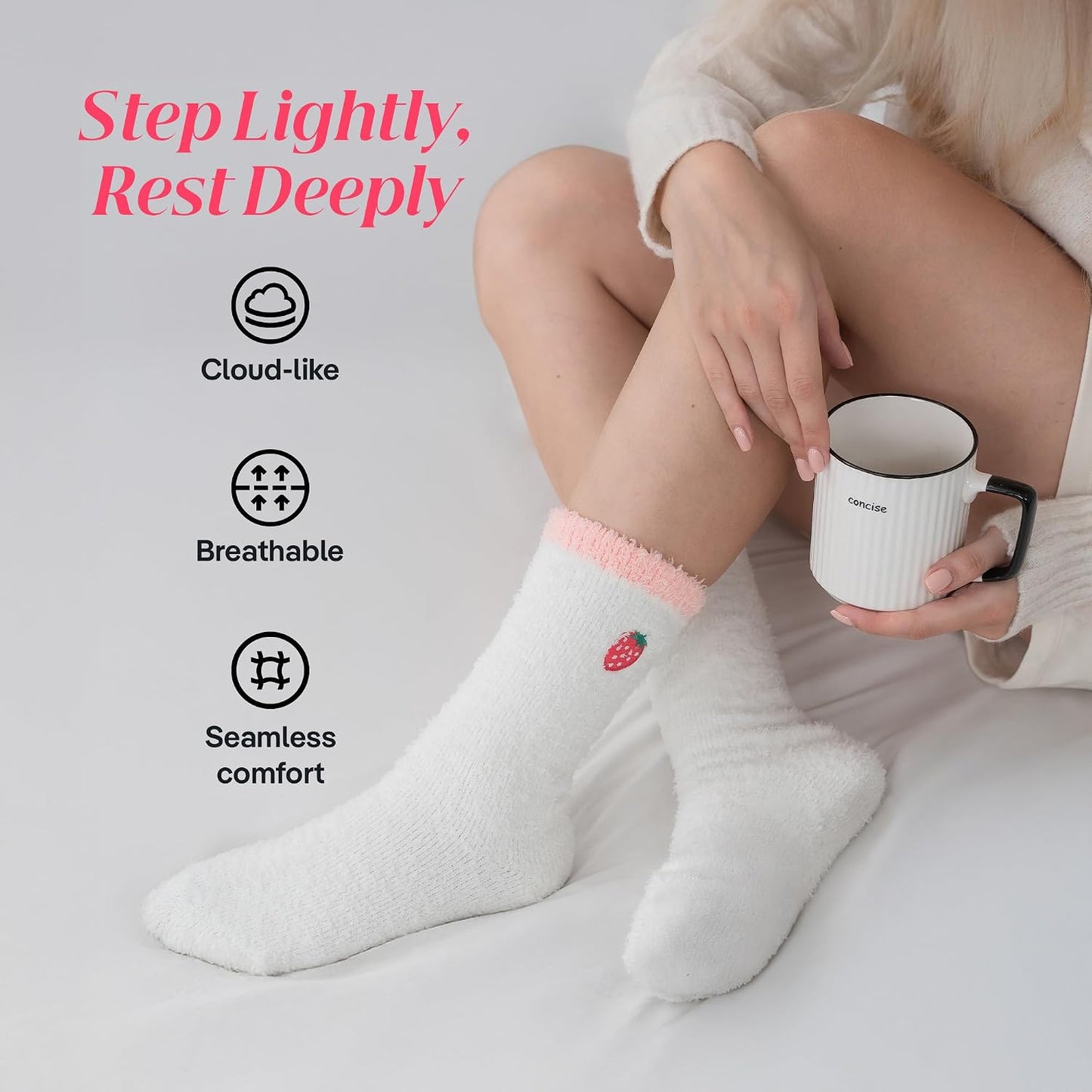 COOLMATE Fuzzy Socks for Women Gift Box – Cozy Soft Cloud Socks for Spa Home, Mother’s Day Gifts for Mom Grandma