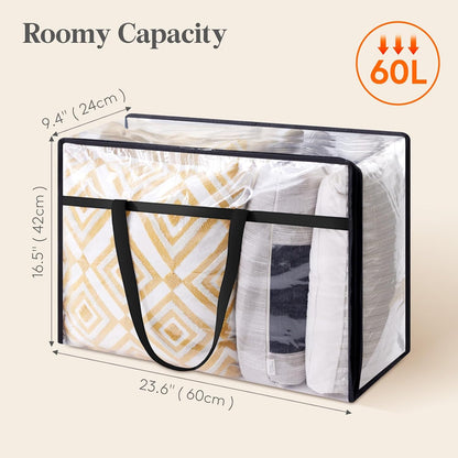 Lifewit 45L Clear Clothes Storage Bags,Plastic Foldable Blanket Storage Bag