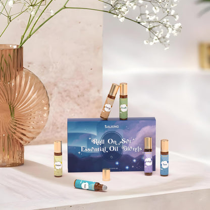 SALKING Floral Essential Oils Set, Premium Pure and Natural Essential Oils, Fragrance Oil Scented Oils for Oil Diffusers 6 x 10 ML - Lavender, Rose, Jasmine, Cherry Blossom, Gardenia, Chamomile
