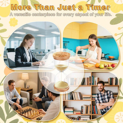 CNCJ Wooden Hourglass Sand Timer, 3 Minute Blue Sand Watch Reloj De Arena for Desk Decor Kitchen Classroom Office Study Home Decoration