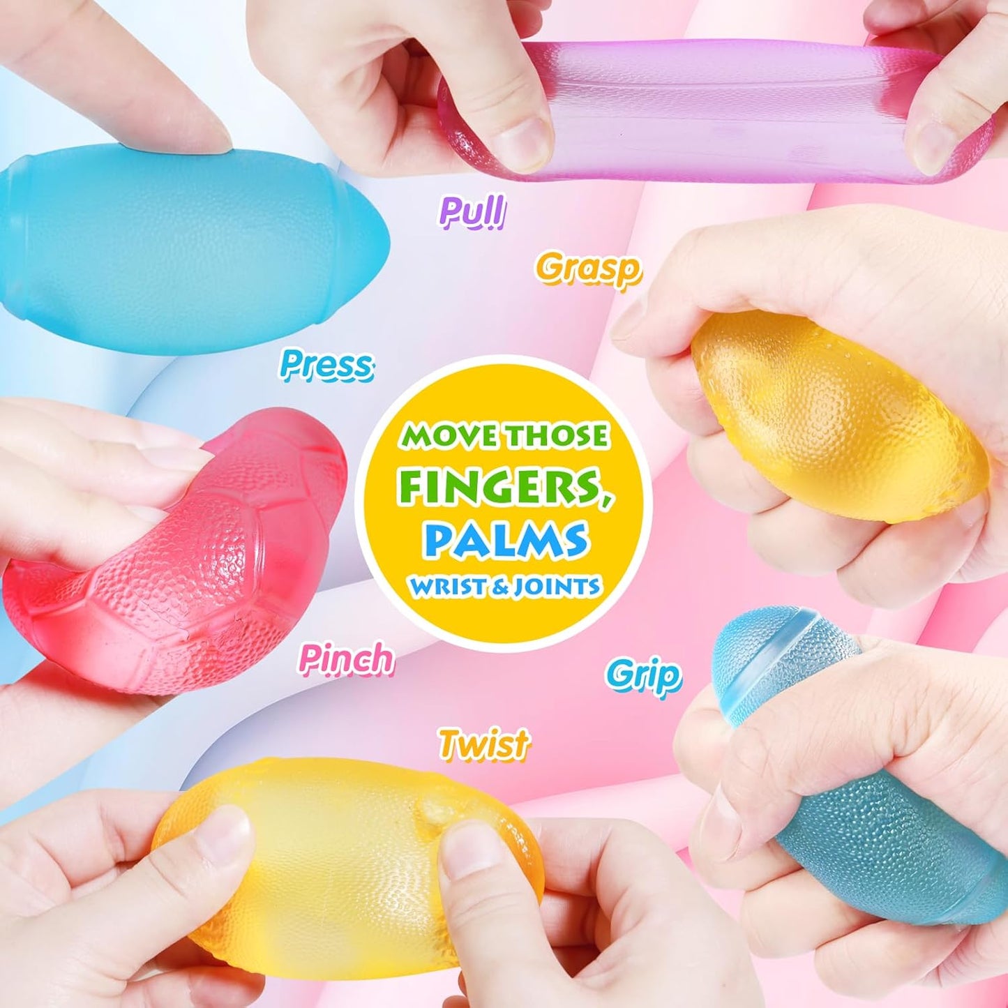 4Pack Fidget Toys Mini Squishy Stress Cube, Stress Balls for Kids, Adults Squishies Anxiety Stress Relief, Ice Squishy Cube Sugar Balls, Sensory Toys for Kids with Autism, Fidgets for Classroom Prize