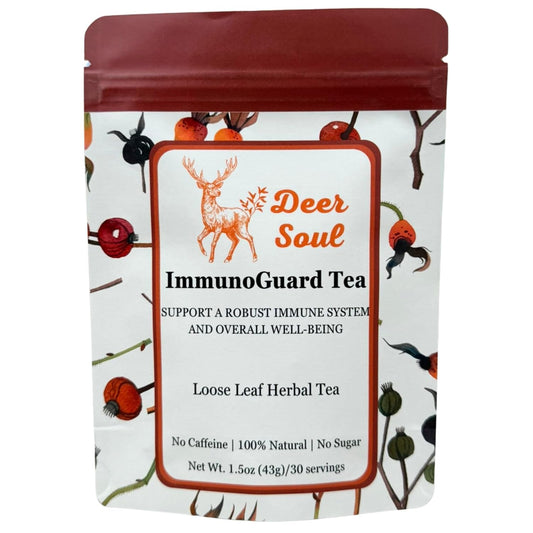 Deer Soul ImmunoGuard Herbal Tea with Astragalus, Burdock, Echinacea Root, Elderberry & Rose Hip | Loose Leaf Botanical Tea 1.5oz