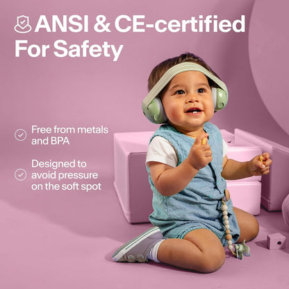 Alpine Muffy Baby Ear Protection for Babies and Toddlers up to 36 Months - CE & ANSI Certified - Noise Reduction Earmuffs - Comfortable Baby Headphones Against Hearing Damage & Improves Sleep - Blush