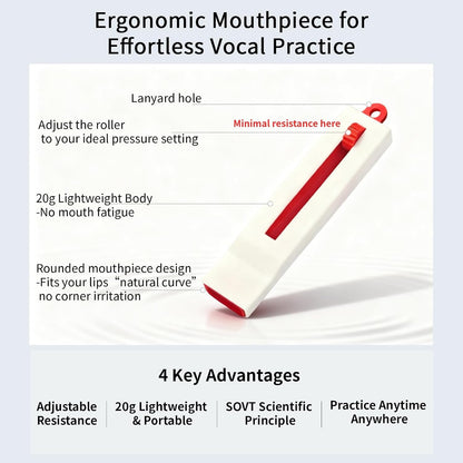 Varihum&Innvox Vocal Trainer Better Voice Vocal Trainer for Singing Voice Adjustable Resistance Breathing Training Whistle for Speech Warm-Up (Red)