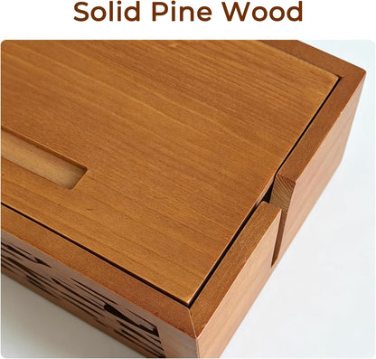 Wood Cable Management Box, Cord Organizer & Decorative Power Strip Cover