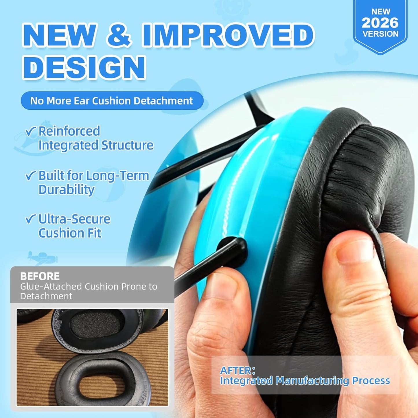 ZOHAN EM030 Kids Ear Protection, Noise Cancelling Headphones Ear Muffs for Autism Sensory, Safety Noise Reduction Hearing Protection for Monster Truck/Concerts/Fireworks/Air Shows