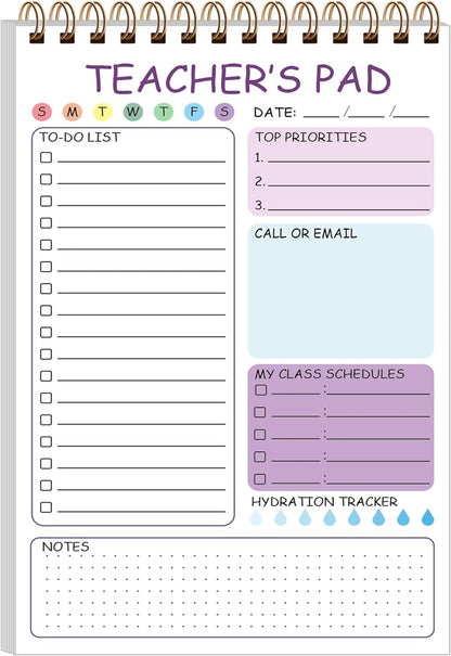 Teacher Notepad - A4 Teacher To Do List Notepad, Spiral Checklist Notebook Organizer for Teachers Notes Task Appointment, Teacher Appreciation Gifts, 8'' x 11'', Green
