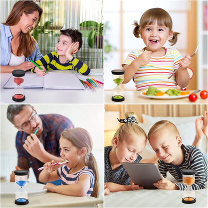 Sand Timer for Kids 6 Pack Colorful Hourglass 1min 2mins 5mins 10mins 15mins 30mins Sand Clock Timer for Classroom, Games and Kids Room