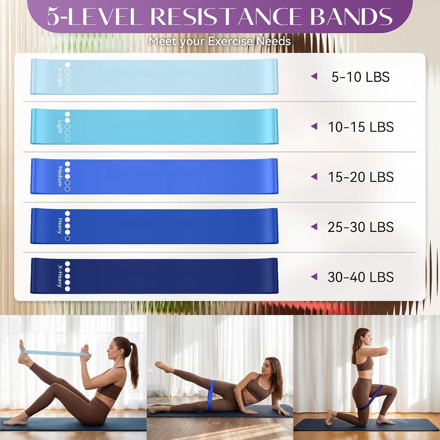 Pilates Kit, 13.5 Inch Magic Circle Ring with Core Ball and 5-Level Resistance Bands for Stretching, Toning & Full Body, Home Workout Pilates Equipment