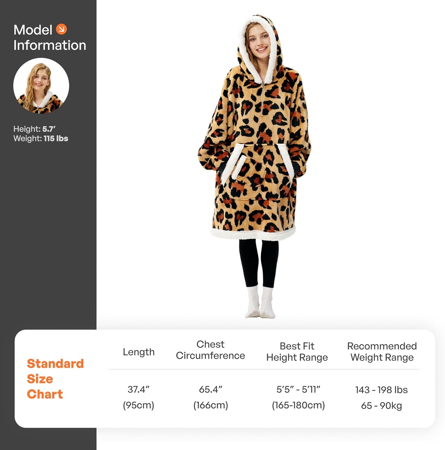 Giggling Getup Wearable Blanket Hoodie for Adults Gifts for Teen Girls Sister Women Sherpa Fleece Printed Hooded Blanket Sweatshirt Warm Cozy with Pocket & Sleeves Beige Cat