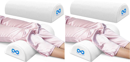 Everlasting Comfort Under Knee Pillow for Back Sleeping - Memory Foam Half Moon Leg Bolster Pillow for Back Pain, Thoracic Support