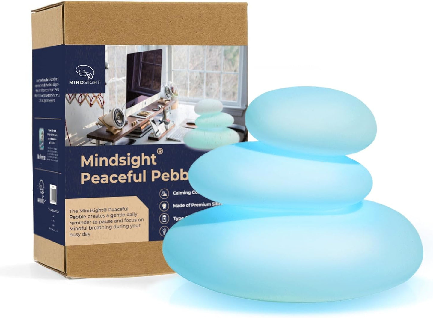 Mindsight 'Original Breathing Buddha' Guided Visual Meditation | 3 Modes to Slow Your Breathing & Calm Your Mind | Stress & Anxiety Relief | Wellness Gift | Adults, Kids, Classrooms | USB Rechargeable